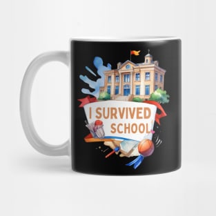School's out, I survived school! Class of 2024, graduation gift, teacher gift, student gift. Mug
